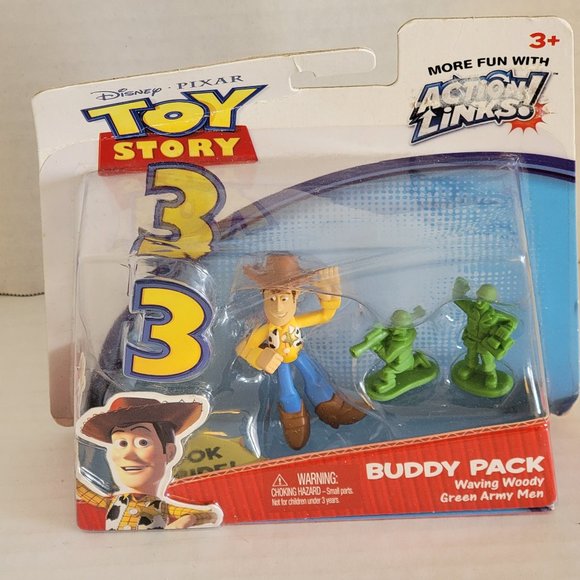 New Toy Story 3 Waving Woody Green Army Men Buddy Pack Disney Set Figures 2009 - Picture 1 of 9